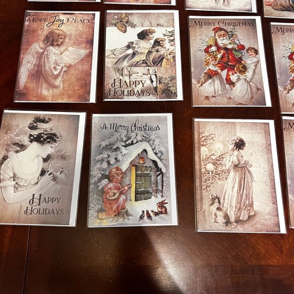 Vintage-Style Blank Christmas & Holiday Cards By Yesterdays Best  Set Of 18 - Picture 2 of 7
